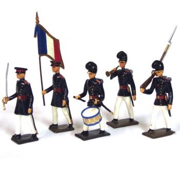équipage de ligne (1832), ens. de 5 figurines