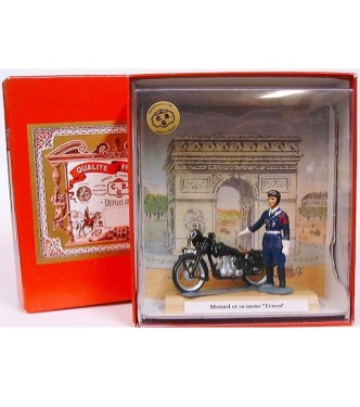 motard de police (1950) et sa moto Terrot en coffret de luxe
