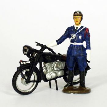 Motard de police (années 50) et sa moto Terrot