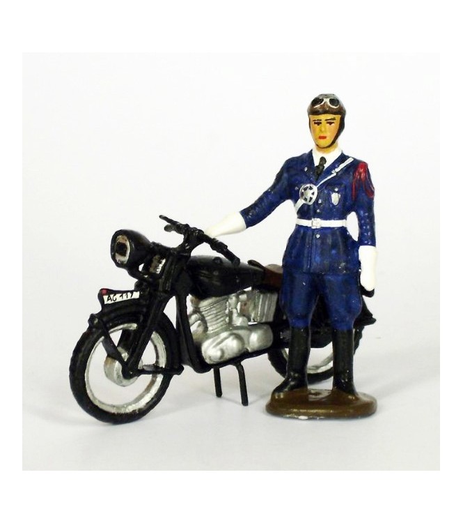 motard de police (1950) et sa moto Terrot