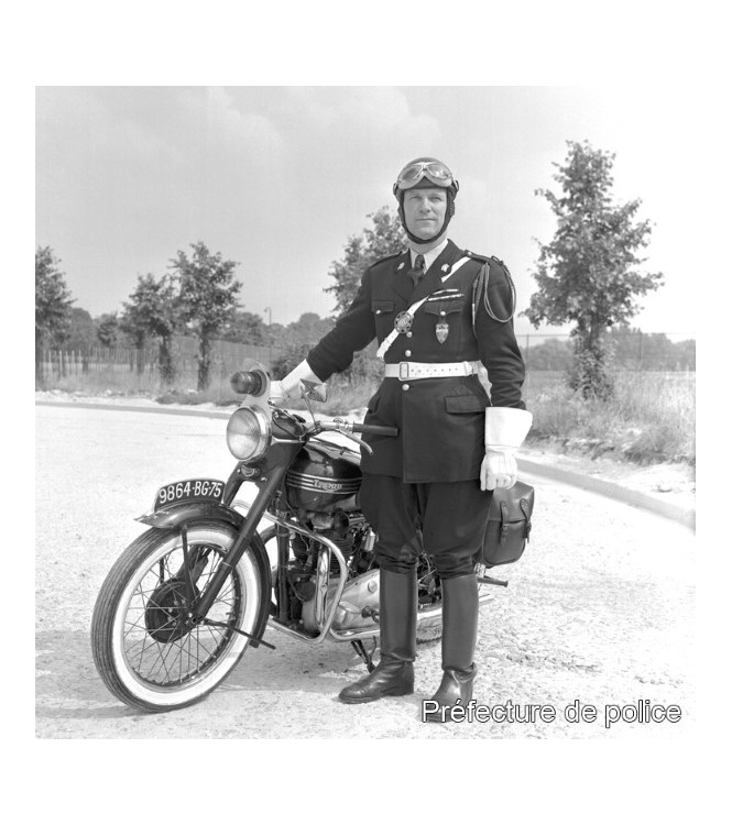 motard de police (1950) et sa moto Terrot