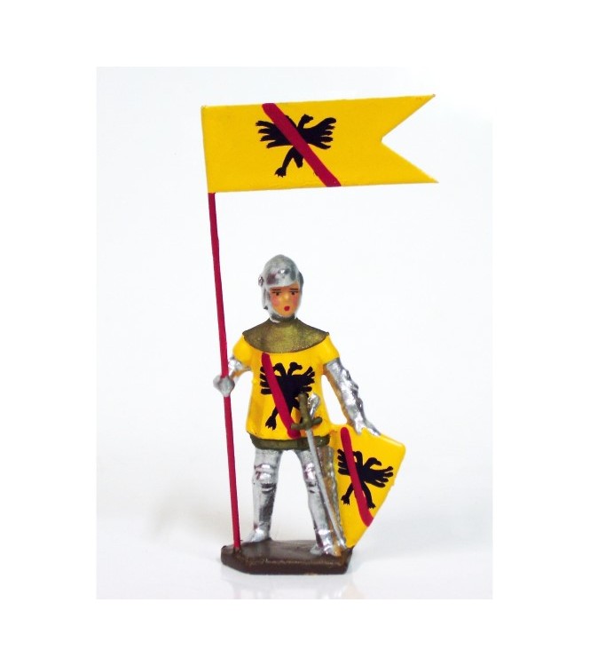 Bertrand Du Guesclin (1320-1380) avec étendard