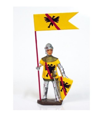 Bertrand Du Guesclin (1320-1380) avec étendard