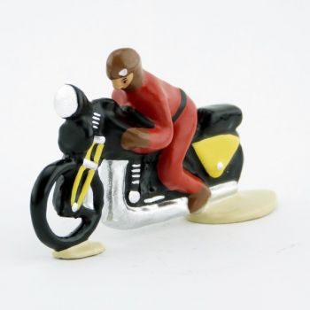 motard sur moto (pièce monobloc), rouge