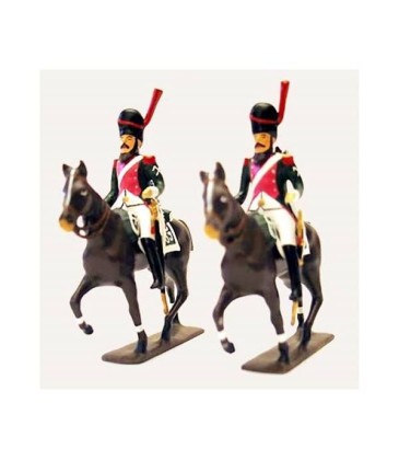 Sapeurs du 17e rgt de dragons (roses) à cheval