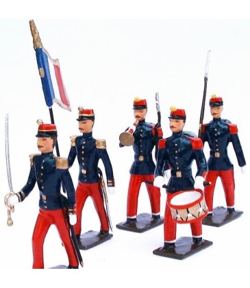 Infanterie de ligne en tunique, pantalon garance