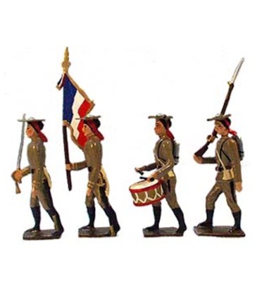 Annamites au défilé, tenue moutarde