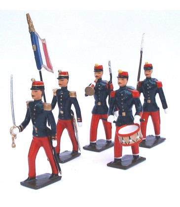 Infanterie de ligne en tunique, pantalon garance