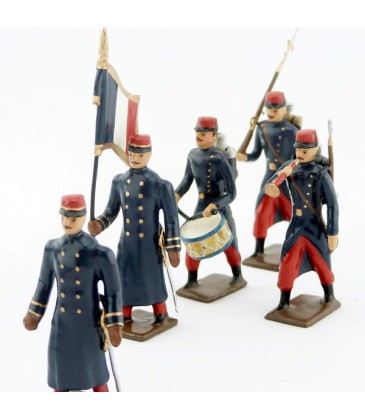 Infanterie de ligne en capote, pantalon garance